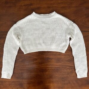 Willow & Wind Cropped Knit Sweater Women’s White Long Sleeve (XS)